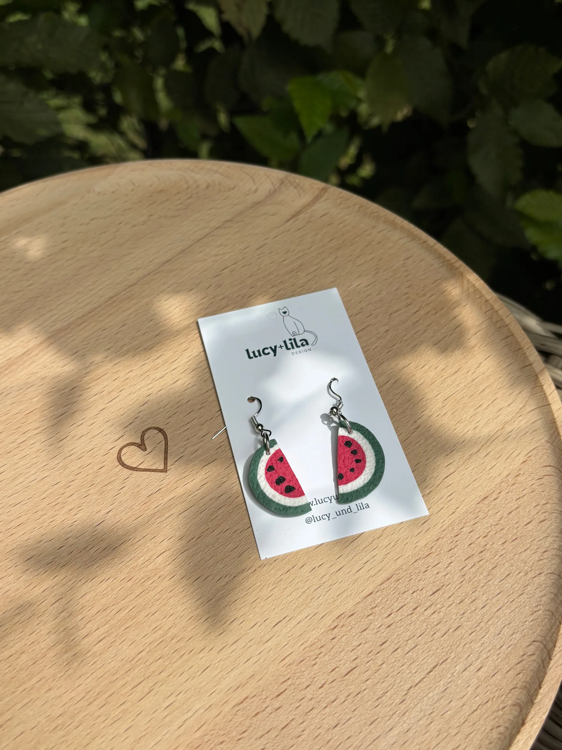 Melon Mood Ohrringe rosa an LucyundLila Karte